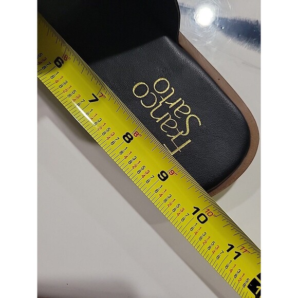 Franco Sarto Black Leather Thong Sandals Square Toe Womens Size 8.5M - Picture 8 of 8